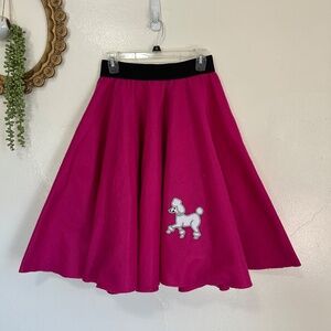 Handmade Hot Pink Felt Poodle Skirt, Swing Skirt, Dance, Costume, Retro 50s Styl